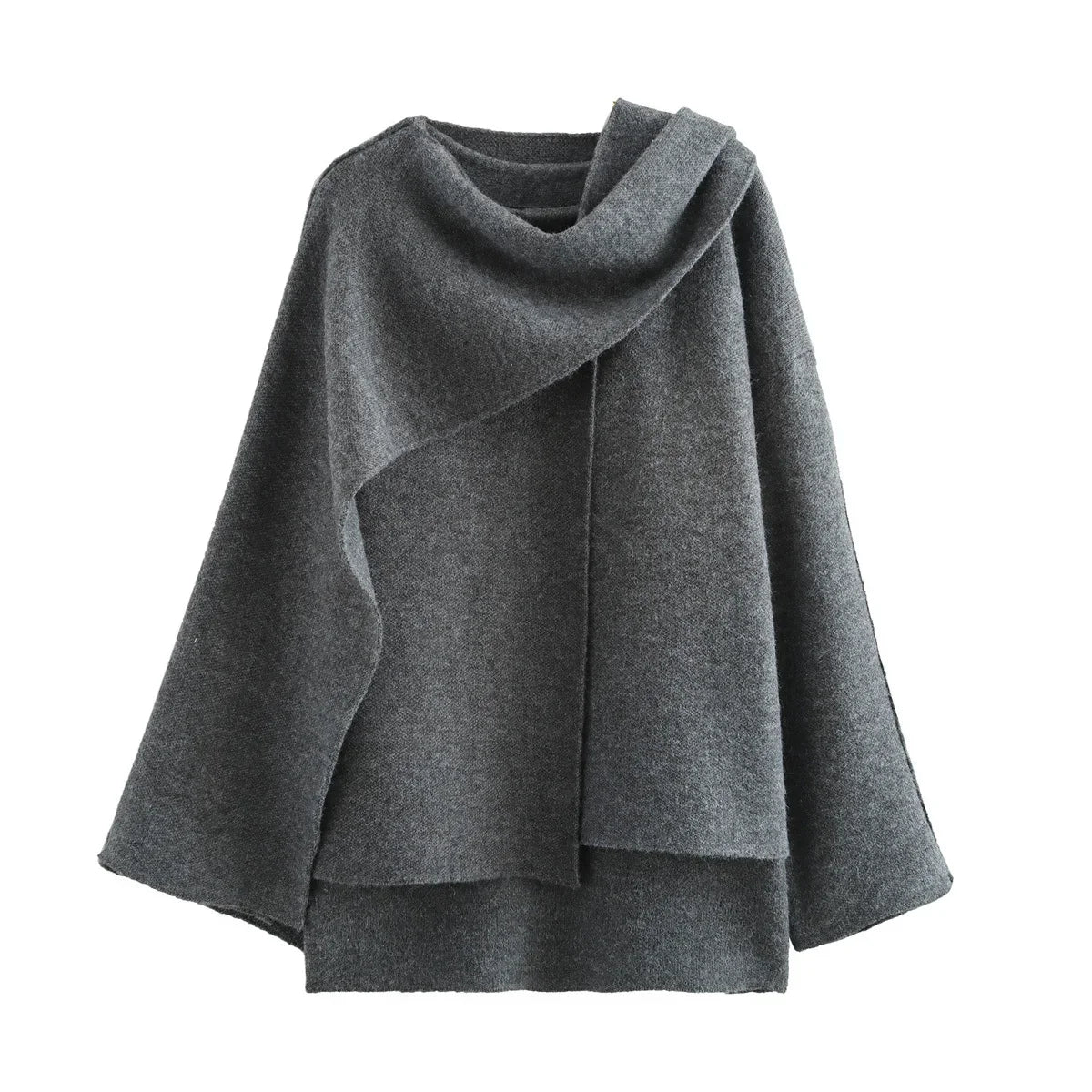 Asymmetric Knit Coat