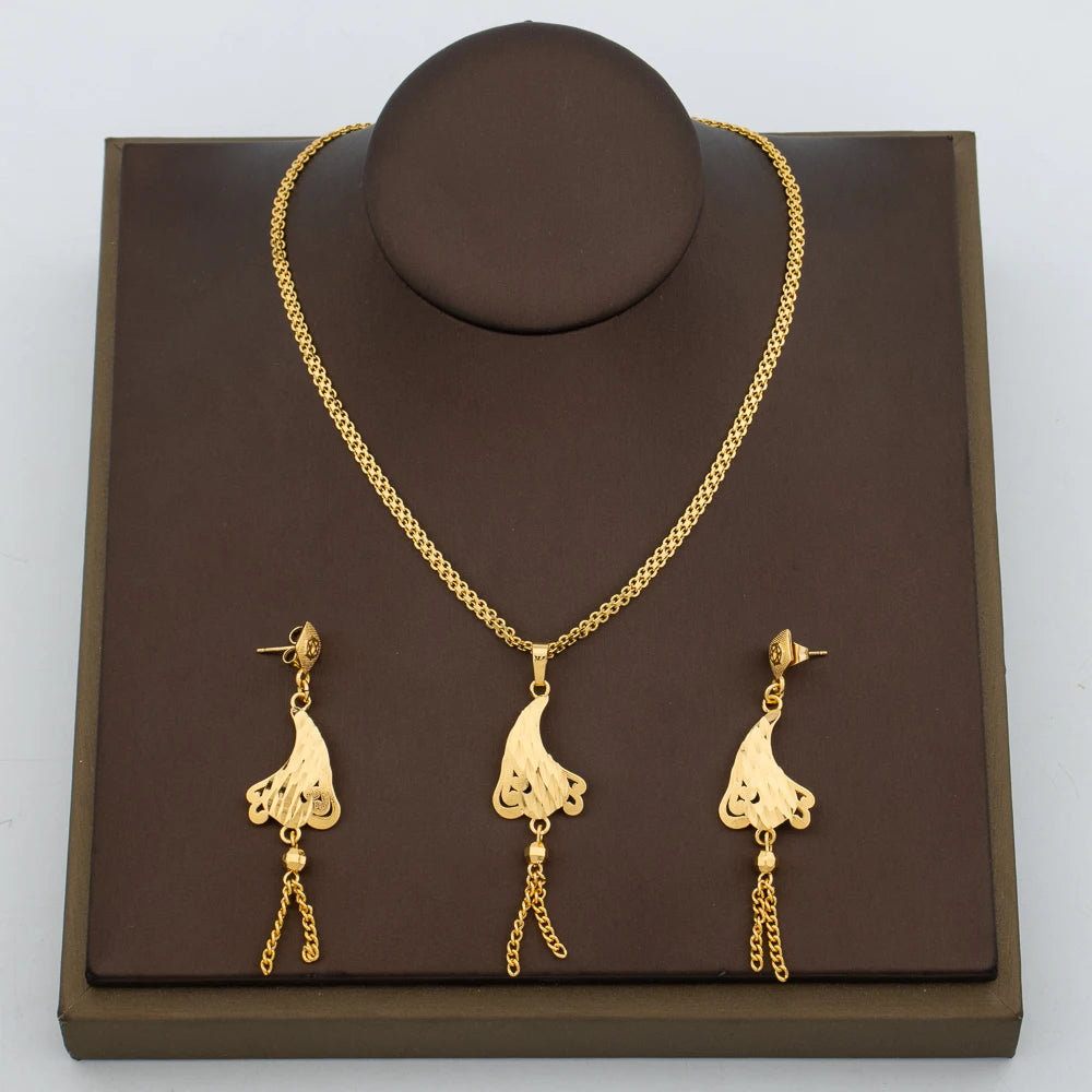 Gold Flame Jewelry Set