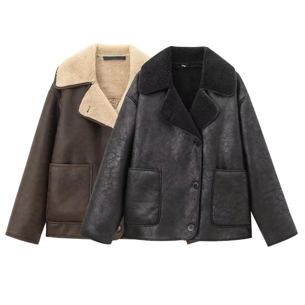 Fleece Collar Coat