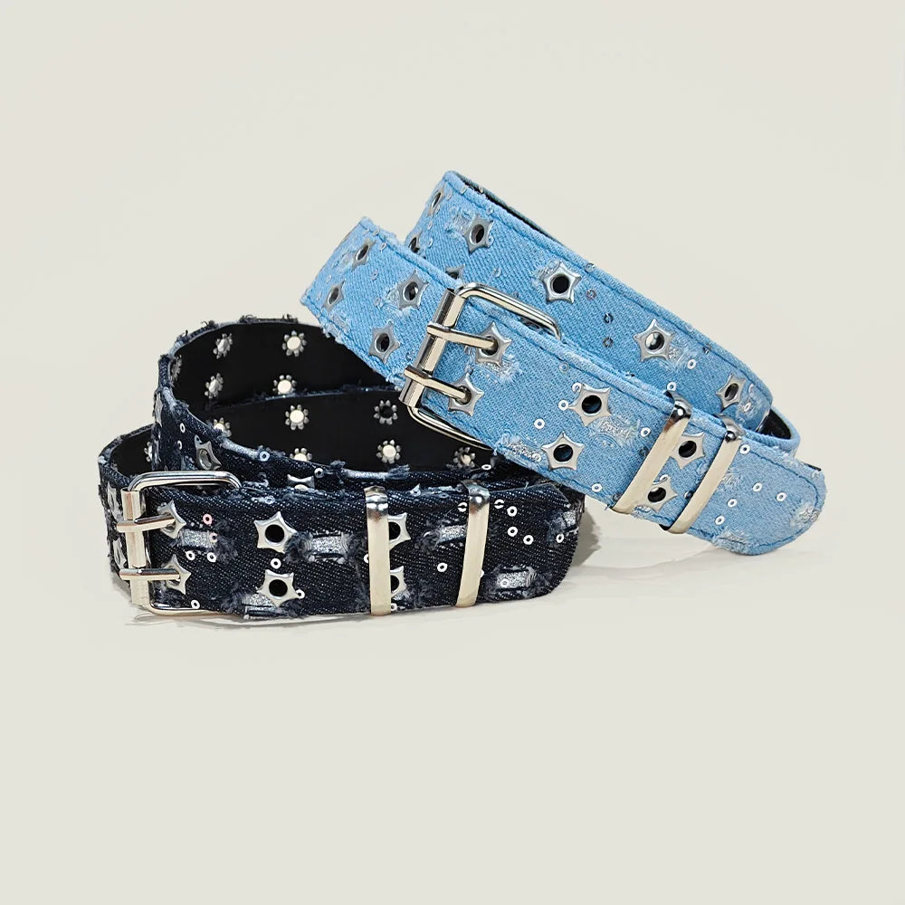 Eyelet Denim Belt
