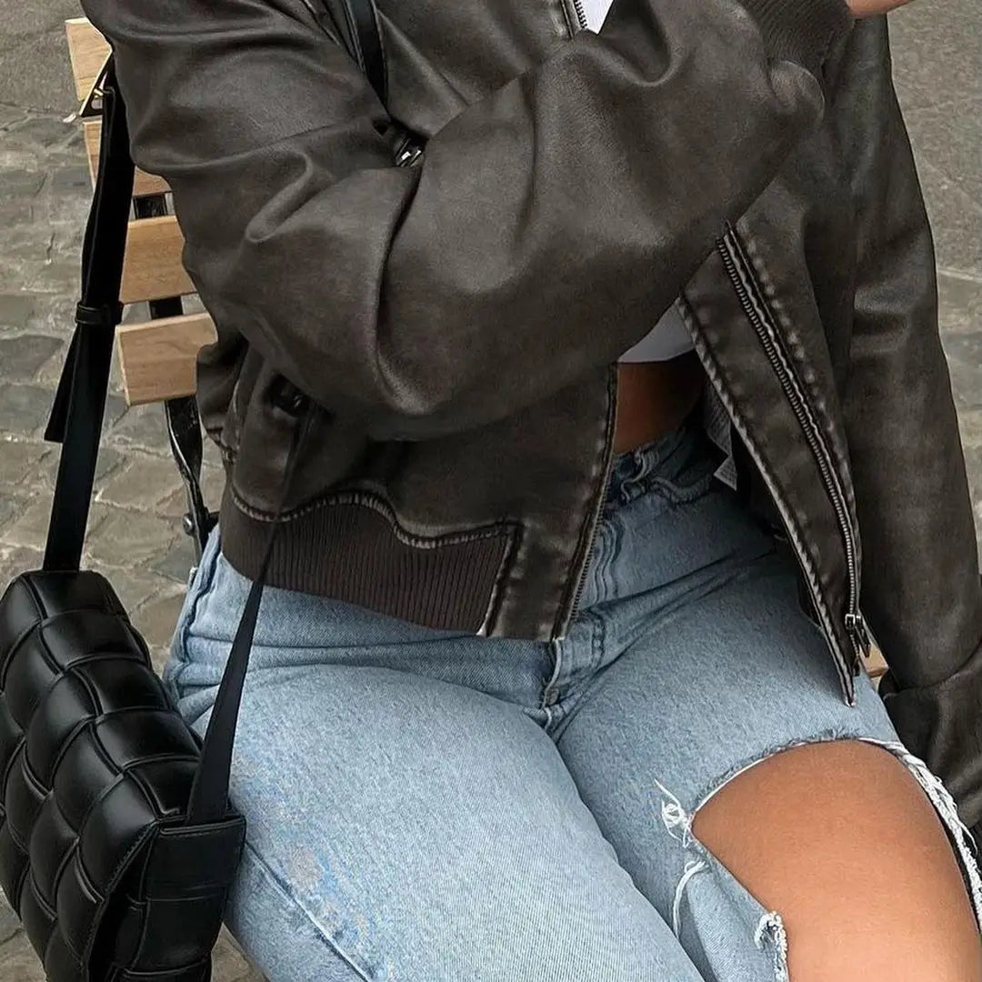 Gradient Leather Jacket