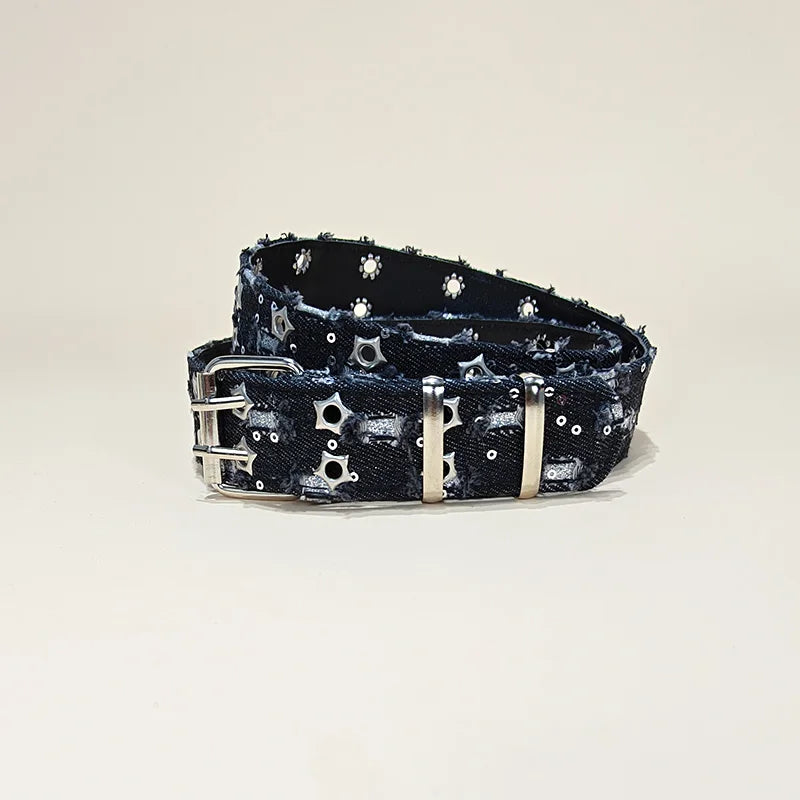 Eyelet Denim Belt