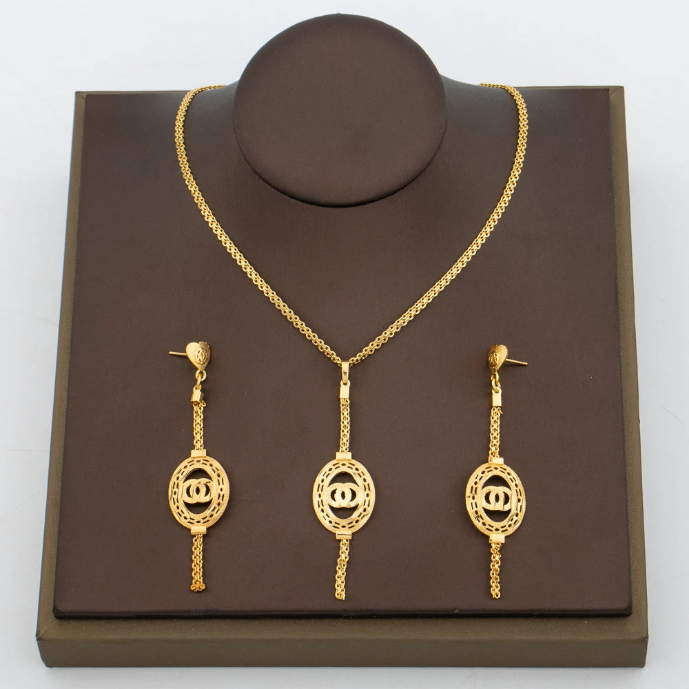 Gold Flame Jewelry Set