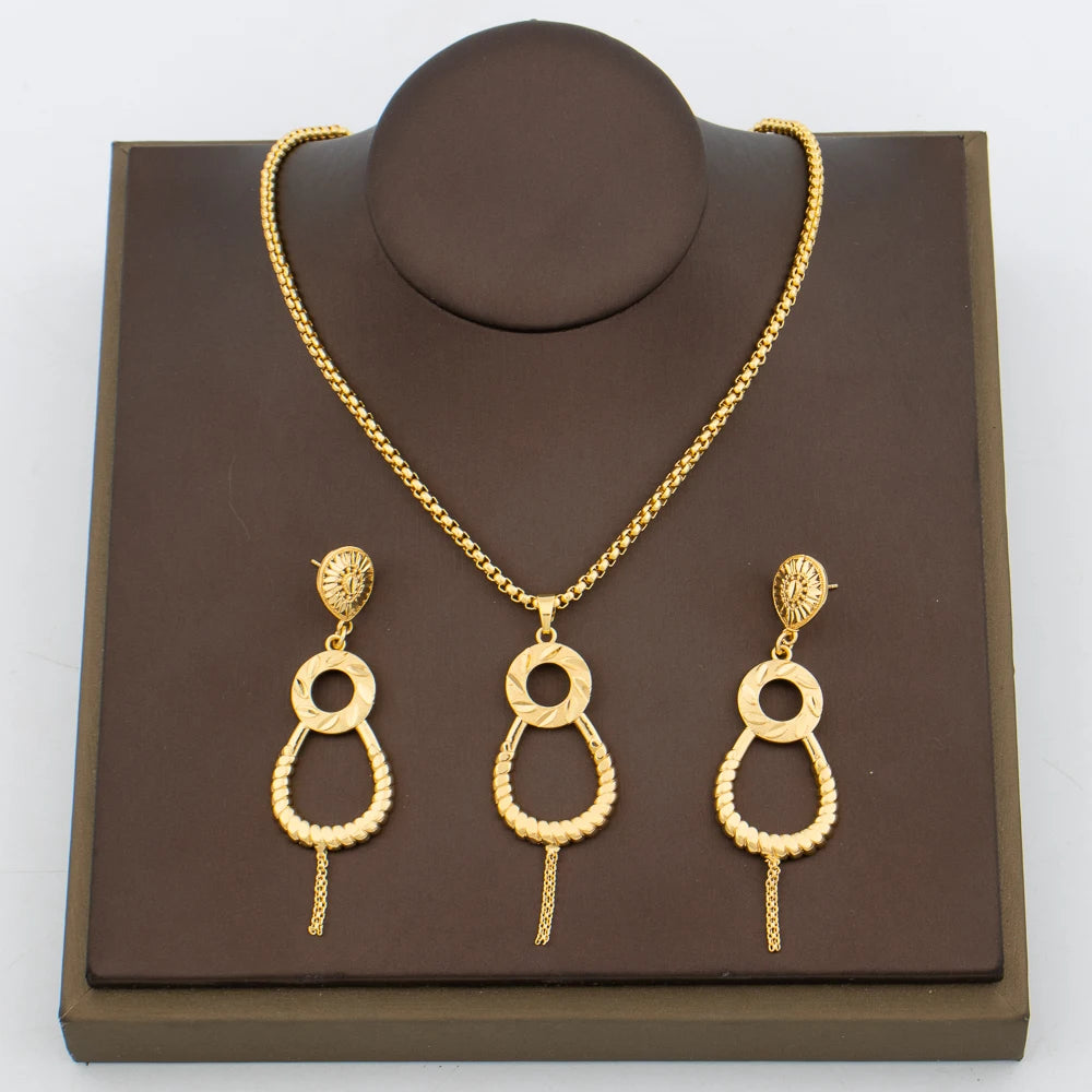 Gold Flame Jewelry Set