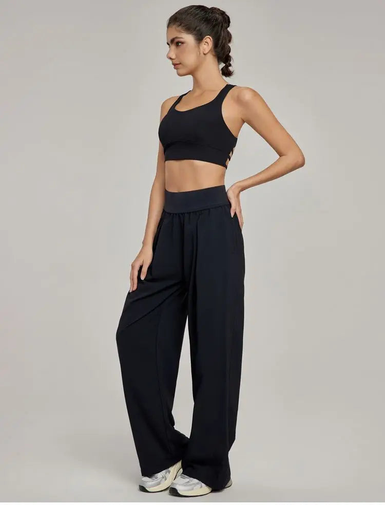 Draped Wide Leg Pants