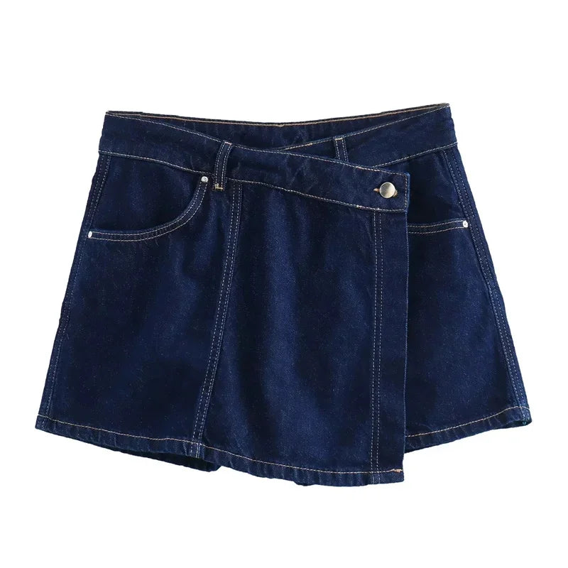 Denim Chic Skort & Crop Top Set