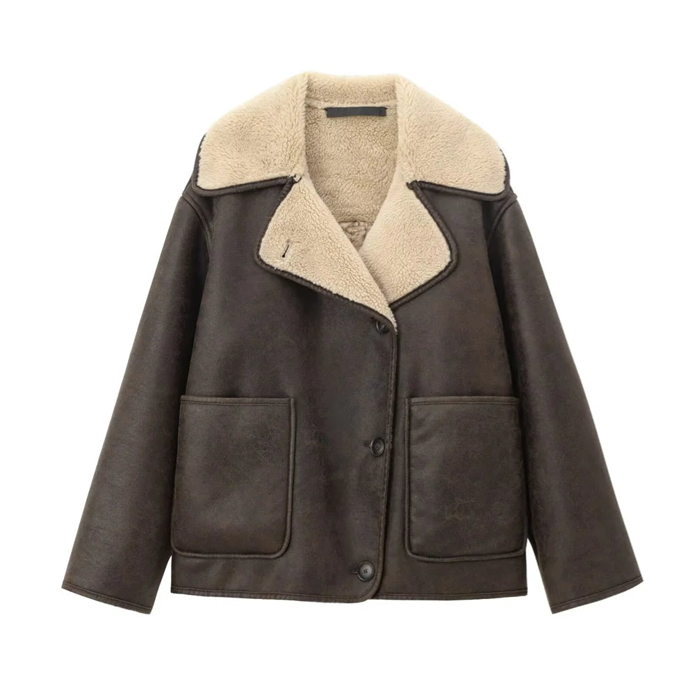 Fleece Collar Coat