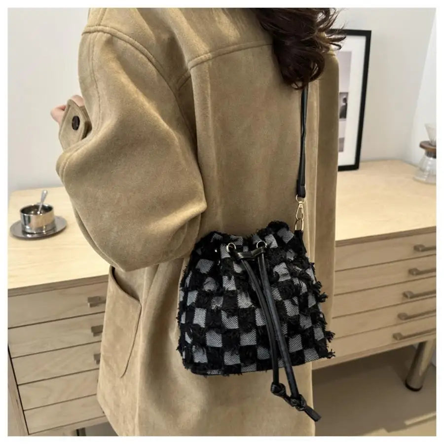 Quilted Plaid Tote Bag