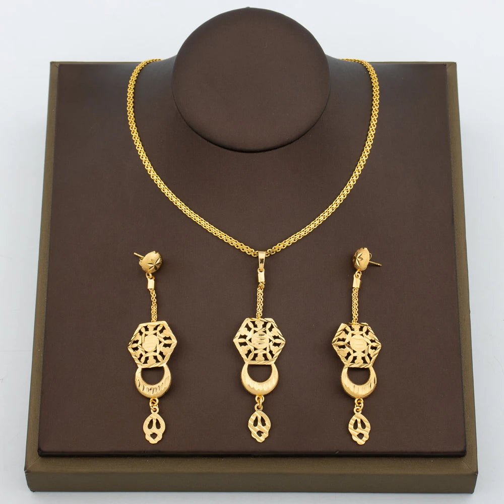Gold Flame Jewelry Set