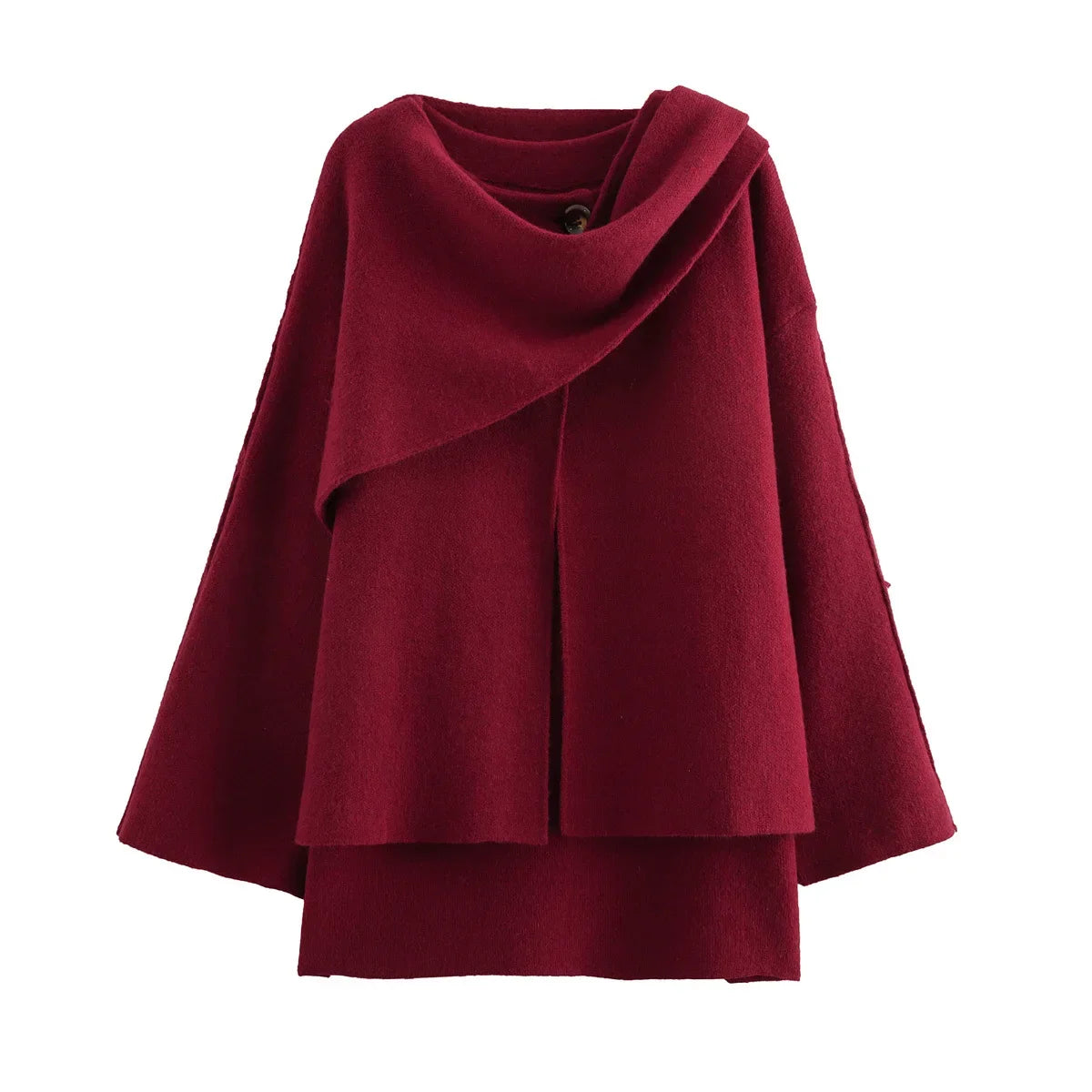 Asymmetric Knit Coat
