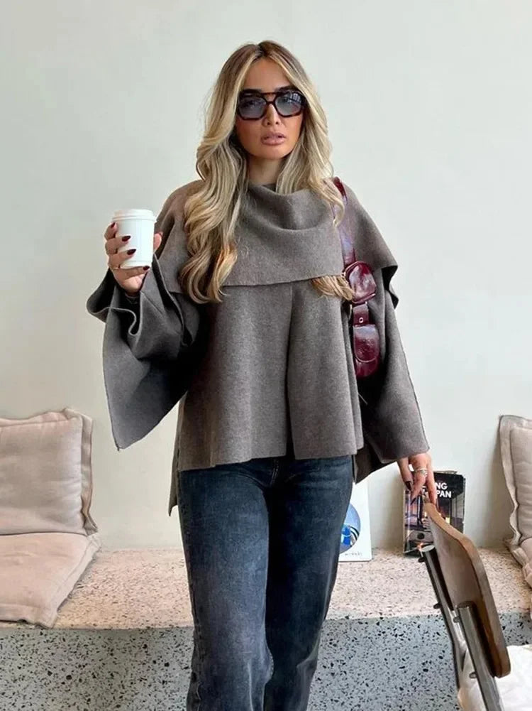 Asymmetric Knit Coat