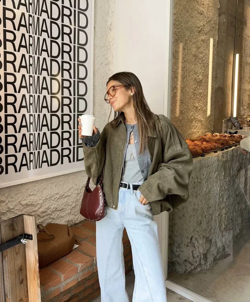 Suede Aviator Jacket