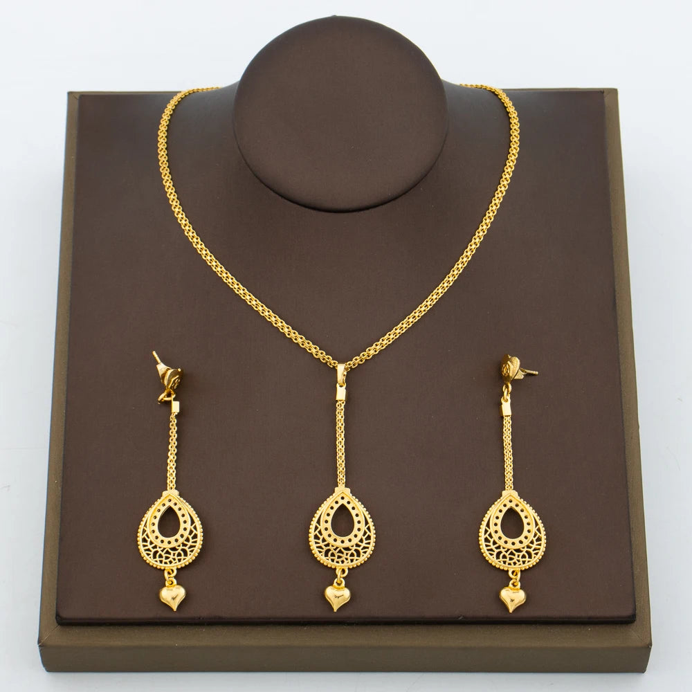 Gold Flame Jewelry Set