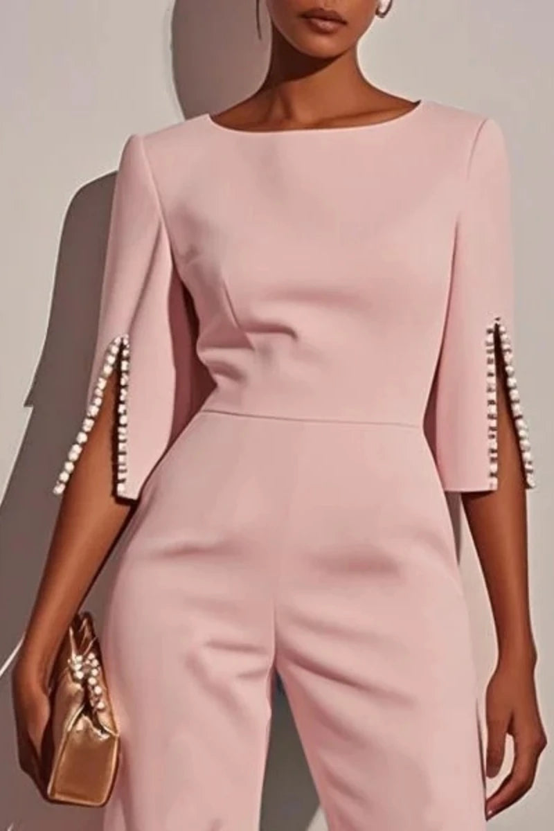 Beaded Sleeve Jumpsuit