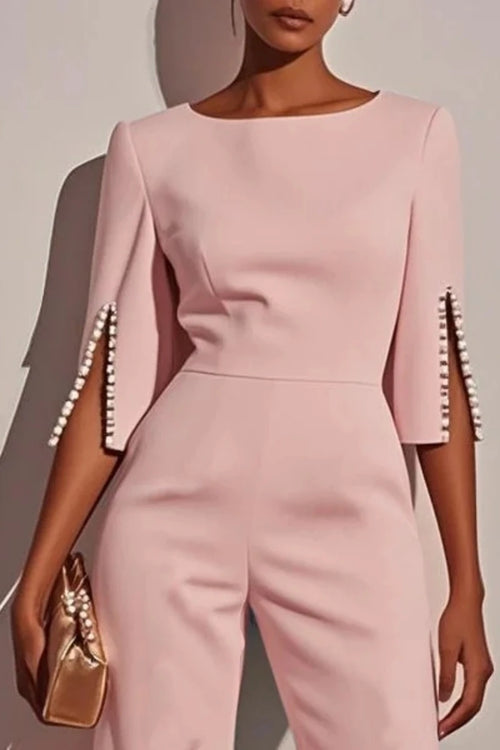 Beaded Sleeve Jumpsuit