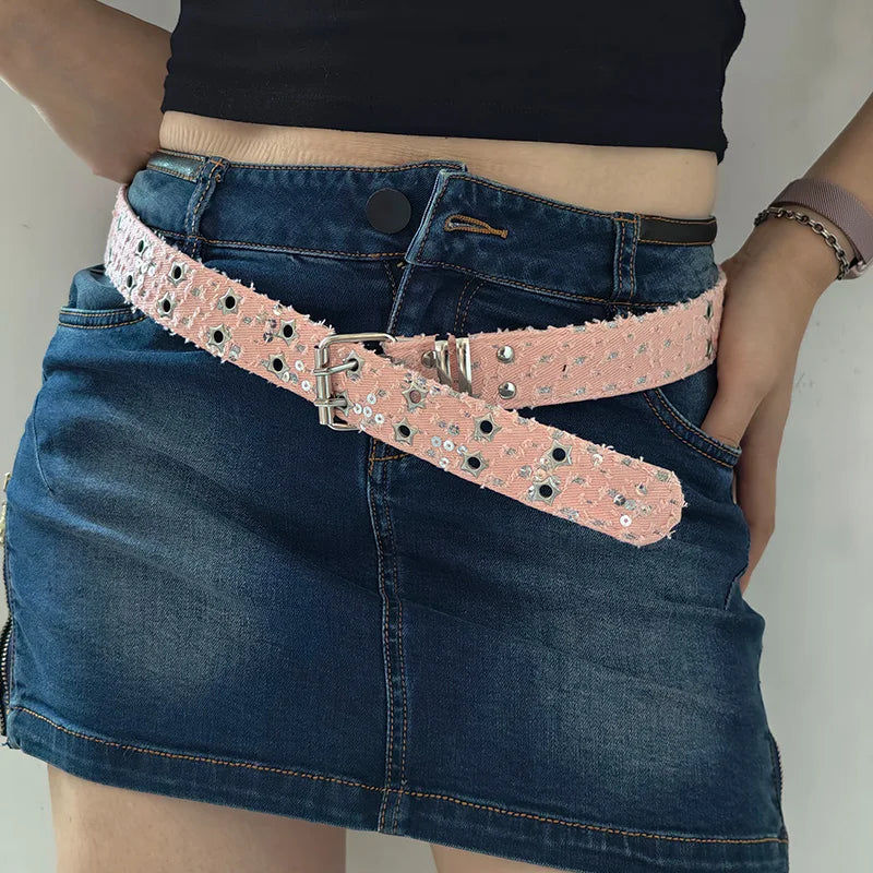 Eyelet Denim Belt