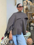 Asymmetric Knit Coat