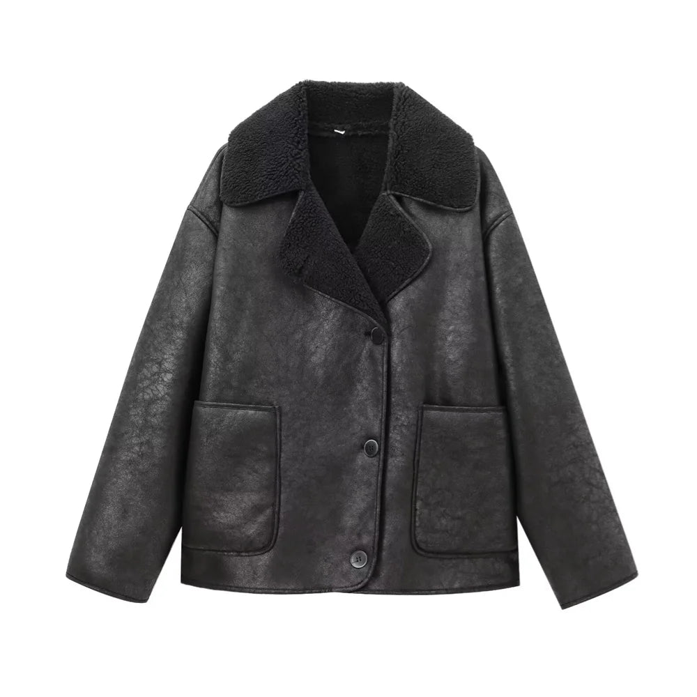Fleece Collar Coat
