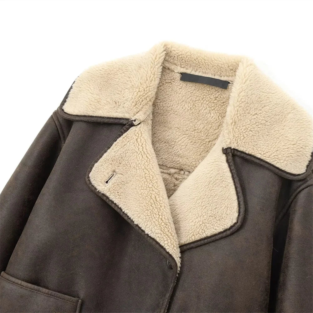 Fleece Collar Coat