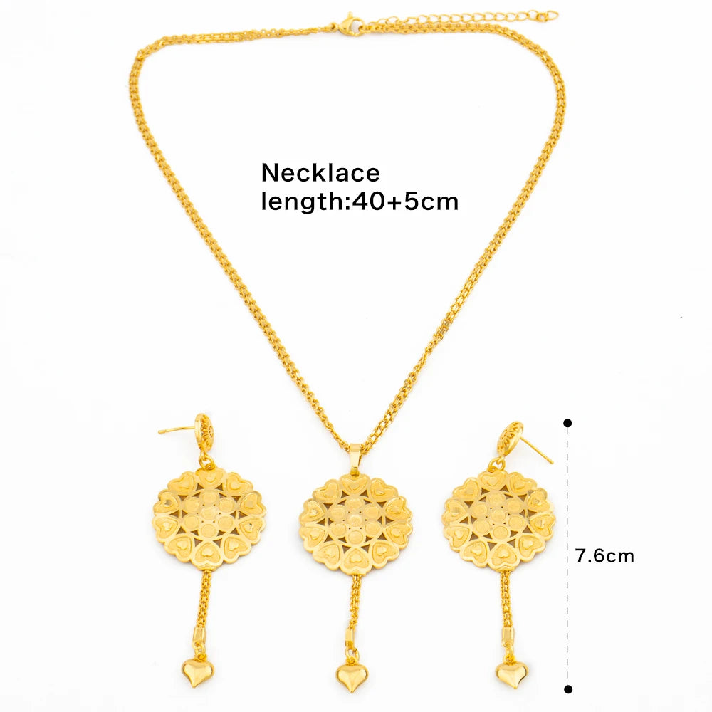 Gold Flame Jewelry Set