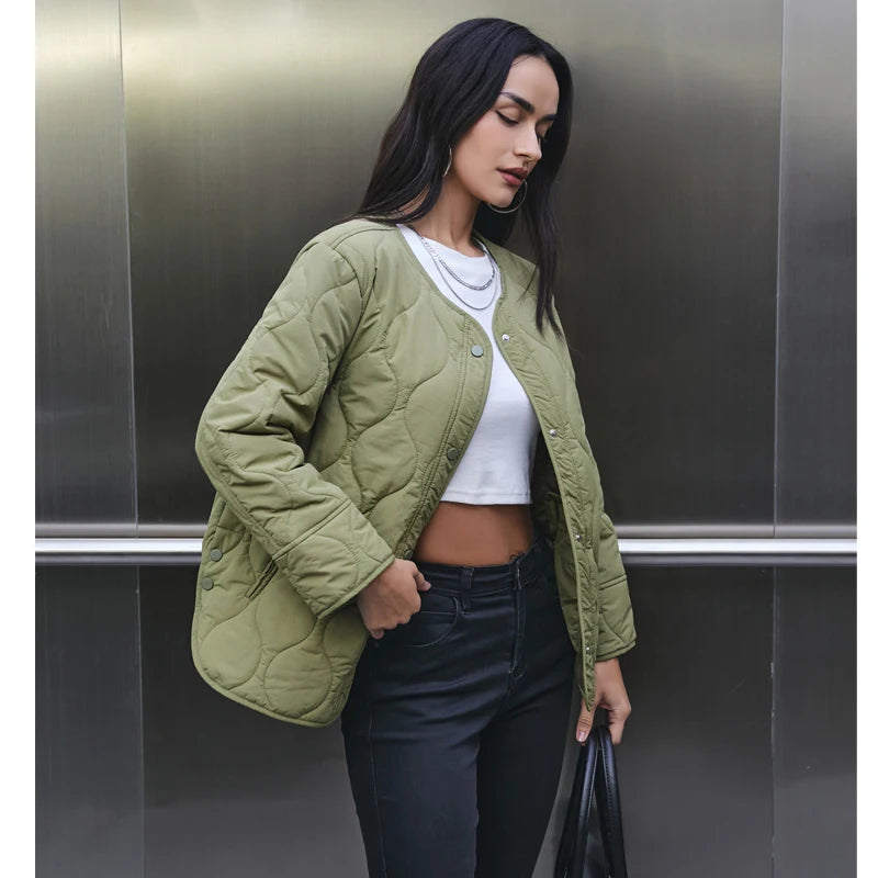 Diamond-Stitch Padded Jacket