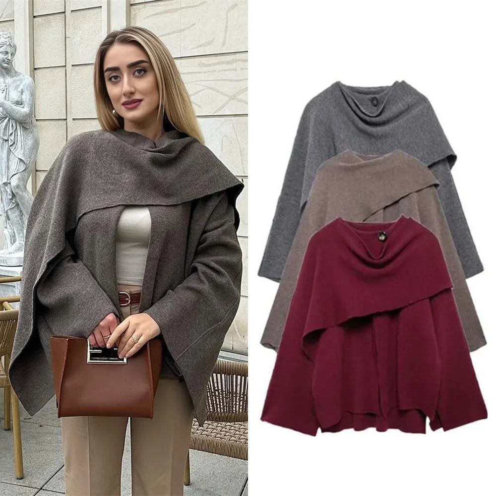 Asymmetric Knit Coat