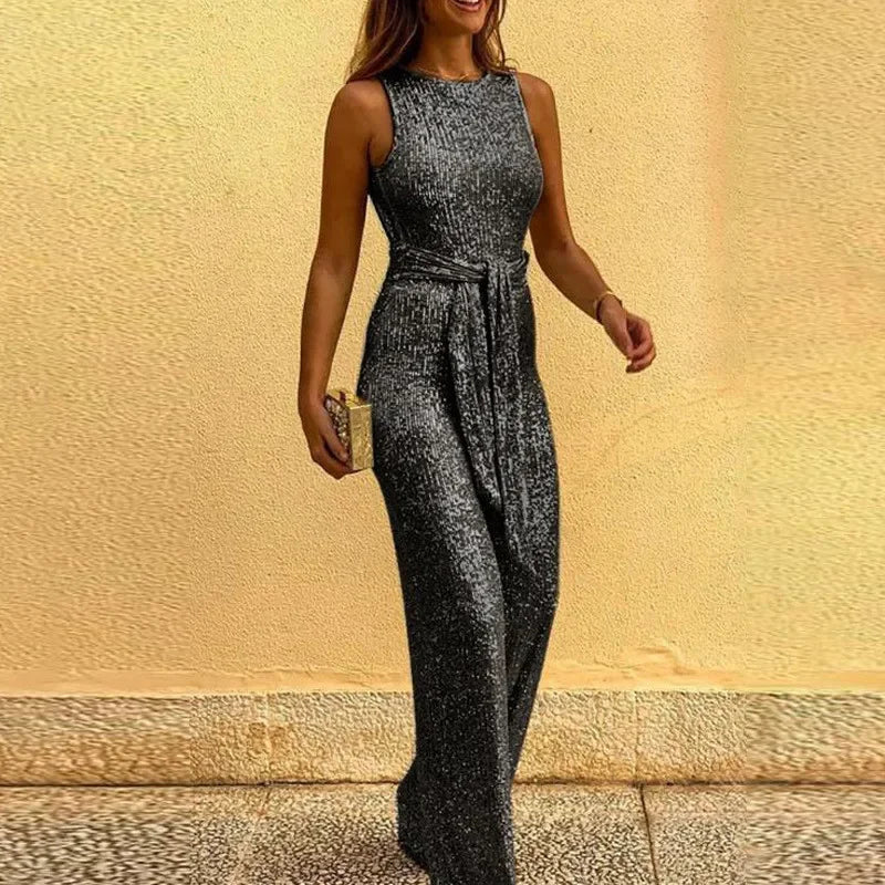 Sequin Backless Jumpsuit